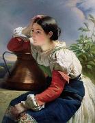 Franz Xaver Winterhalter Young Italian Girl at the Well oil painting reproduction